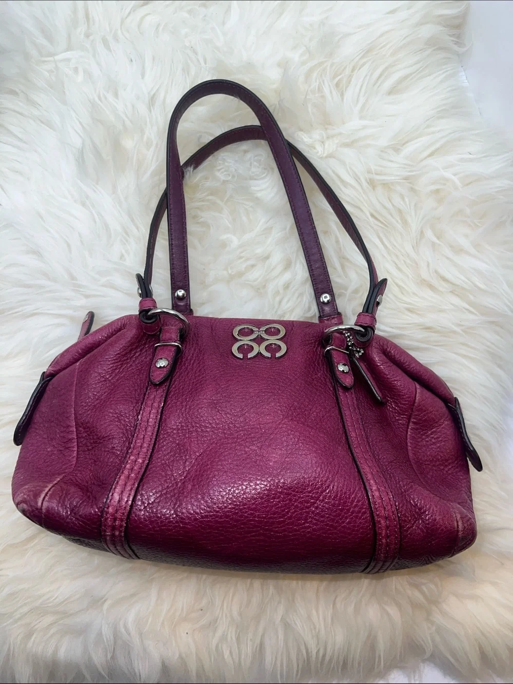 Coach Julia Plum Leather Shoulder Bag - 44074